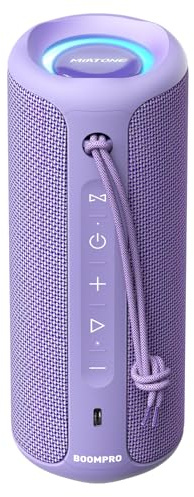 MIATONE Boompro Bluetooth Speaker 36W Portable Speakers with Stereo Sound Bass Waterproof IPX7 With USB Type C Charging Port Gifts for Woman Girl Friend (Purple)