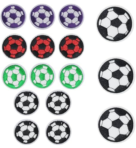 Parches de Bordado de Fútbol, 16 Piezas Parches de Planchado Parches, Parche Bordado para Niños, para Planchar Camisa Vaquera Ropa