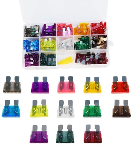 AMSLSIU 140 unids/set Kit surtido de fusibles cumple con diferentes requisitos caja transparente con compartimento de detección rápida aleación de Zinc