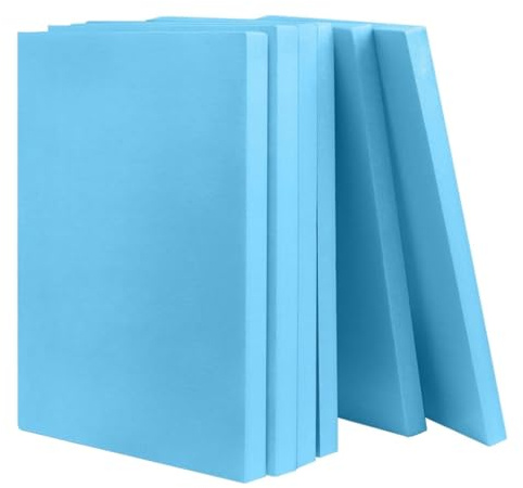BUERPINKING 6 pezzi Polistirolo Pannelli, Polistirene Modellismo Pannello in schiuma rigida, per Bricolage, Progetti Creativi, Blu, 40 x 30 x 2 cm