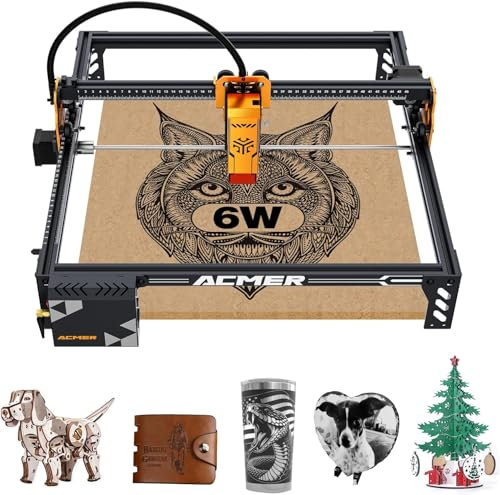 ACMER P1 S PRO 6W Laser Cutter für Anfänger, Wi-Fi-Ferngravur Laser Graviermaschine Laserschneider, Gravurwerkzeug 380 * 370mm, Laser Gravur Gerät für DIY Metall/Glas/Holz
