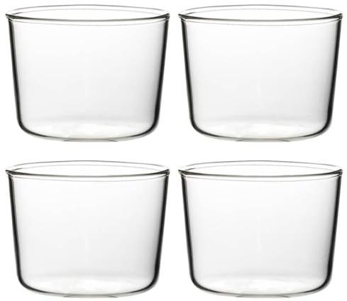 Mobestech Set 4 Bicchieri Dessert in Vetro da 200 Ml Tazze Riutilizzabili per Bevande Fredde e Cupcake Bicchieri da Esposizione per Dolci per Casa e Conservazione Snack
