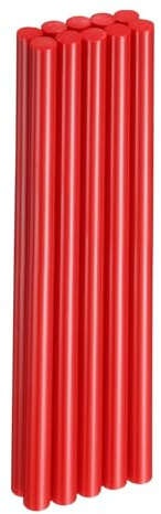 QUARKZMAN 10 Pezzi Di Bastoncini Di Colla A Caldo 11mm x 250mm Lunghi EVA Mini Bastoncini Di Adesivo A Fusione A Caldo Per Pistola A Colla A Caldo Legno Plastica Vetro Fiori Tessuti Rosso