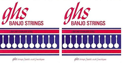 GHS Johnny Baier Signature - 230 - Banjo String Set, 4-String, Loop End, Medium, .011-.030 (Packung mit 2)