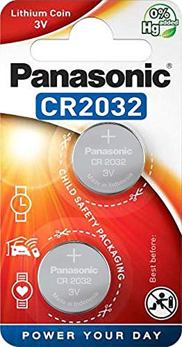 Batteria cr2032 (2 pezzi) – Panasonic, batteria al litio, 3 V