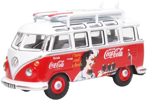 Oxford Diecast 76VWS008CC VW T1 buss och surfbrädor Coca Cola