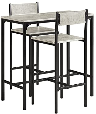 SoBuy Bar Set-1 Bar Table and 2 Stools, 3 Pieces Home Kitchen Breakfast Bar Set Furniture Dining Set OGT03-HG