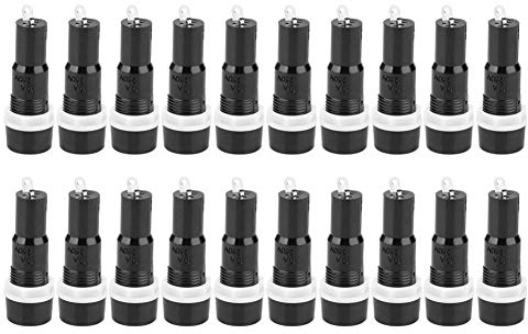 Portafusibili, 5 X 20 mm Fusibili Scatola dei fusibili assortita Custodia di protezione dei fusibili nera Plastica e metallo per impieghi gravosi di alta qualità 20 pezzi