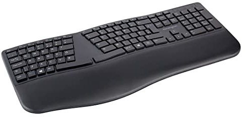 Kensington Teclado Ergonómico Inalámbrico - Pro Fit Ergo Ergonómico con Distribución de Teclas UK, Modo Dual 2.4 GHz y Bluetooh - Compatible con Chrome, macOS, Windows (K75401UK)