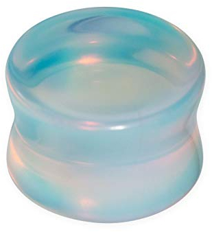 Fly Style Flesh-Tunnel Piercing Ohr-Plug aus Labradorit, Opalith-Mondstein oder Jade, Grösse:6 mm, Materialart:Opalith