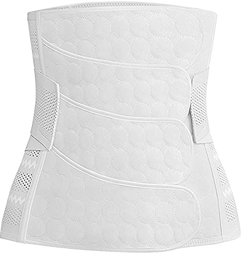 WANYIG postförlossningsstöd mage 4 inlägg efter förlossning mage wrap bälte graviditet recovery girdle stödbälte magband magbälte stöder midja rygg och mage, Vit, M