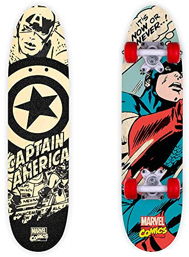 Skateboard in legno (legno) CAPTAIN AMERICA 61 x 15 x 8/10 cm (9940)