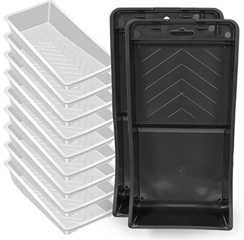 12 Stück BrickANew 10,2 cm Farbwanne mit Liner - 2 Stück Farbwanne mit 10 Einlagen zur Verwendung mit Farbroller-Set, strapazierfähiger, robuster Kunststoff mit strukturierten Rillen.