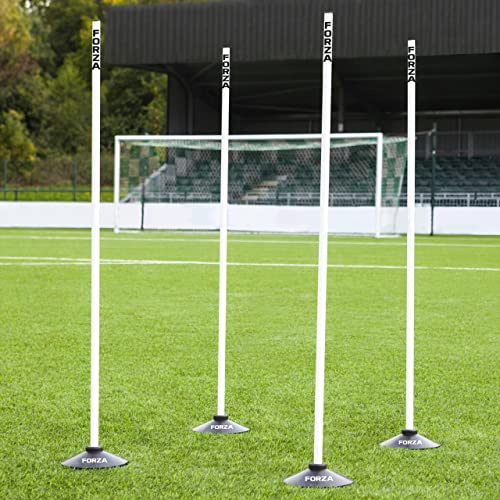 FORZA Pali per Delimitare Il Campo | 1,4m l Pali con s | Attrezzatura Allenamento Calcio | Multi Sports Equipment - Fitness & velocità [Pacco da 4] (con Basi)
