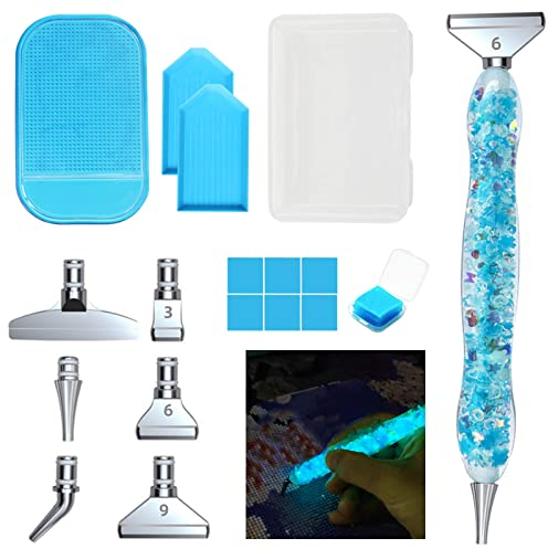 5D Diamond Painting Zubehör Stift Kits, DIY Diamant Malerei Stifte Set, 6 Styles Drill Pen Ersatzköpfe Malkleber Lehm Metal Pen Tip für für 5D Diamond Painting Stifte Diamond Painting Tools & Zubehör