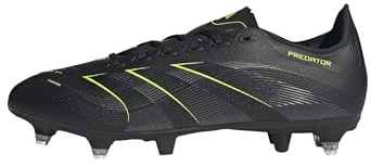 adidas Unisex Predator League Soft Ground Football Boots, Core Black/Carbon/Lucid Lemon, 43 1/3 EU