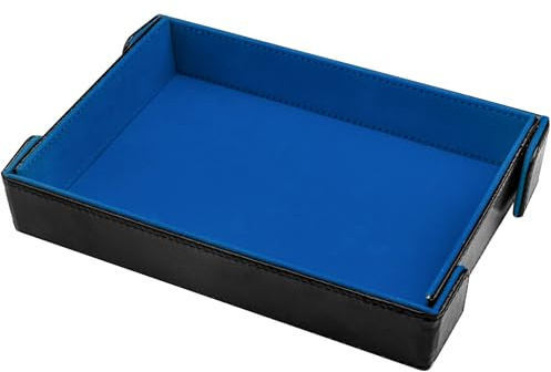 SIQUK Tablero de Dados Magnético Bandeja de Dados Rectangular Tablero de Dados Plegable Dice Tray para DND RPG, Azul Real