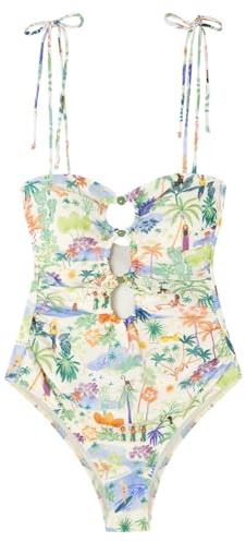 Bañador Bandeau Cut Outs Tropical Multicolor