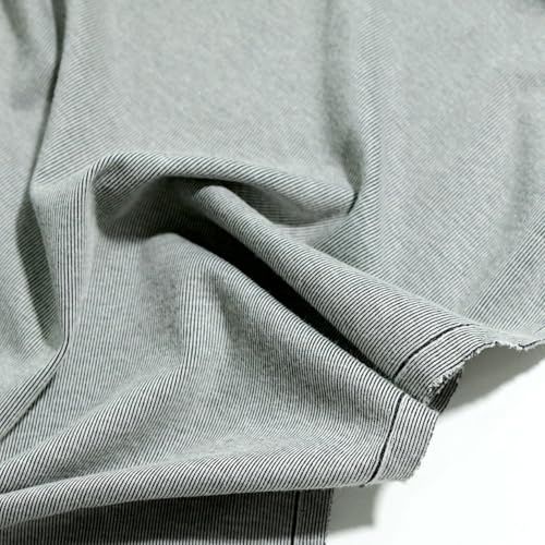 TOLKO Fin mjuk bomullsjersey tyg metervara | Damskjorta, klänning, kjol, jersey, sängkläder | elastisk | 135 cm bred, uni bomullstyg, tyger för sömnad (ljusgrå)