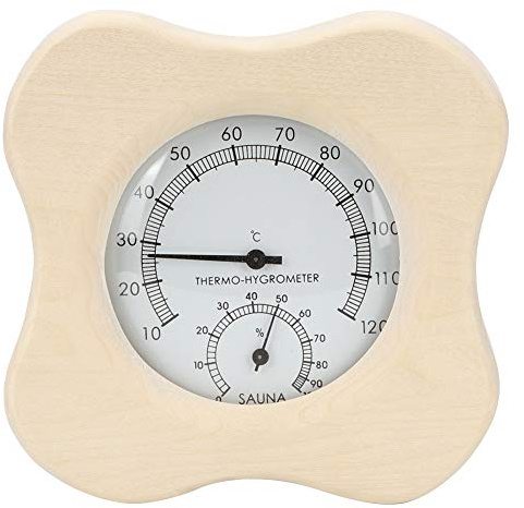 Sauna Room 2-en-1 Madera Termoshrómetro Termómetro Higrómetro Accesorios de la sala de vapor Poplar Resistente a alta temperatura