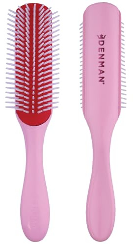 Denman D3 - Cepillo de pelo rizado para mujeres y hombres, cepillo de 7 filas para desenredar y definir rizos para rizos suaves y definidos, un cepillo de peinado de precisión para cabello liso, color