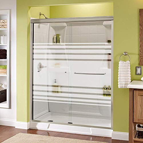 Delta Shower Doors SD3956950 Classic Semi-Frameless Traditional Sliding Shower 60x70, Nickel Track