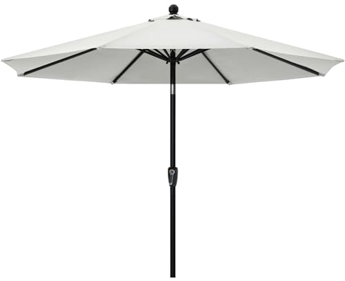 ABCCANOPY Parasol de terrasse de 2,7 m avec bouton poussoir d'inclinaison pour jardin, terrasse, arrière-cour et piscine, 8 baleines, plus de 13 couleurs