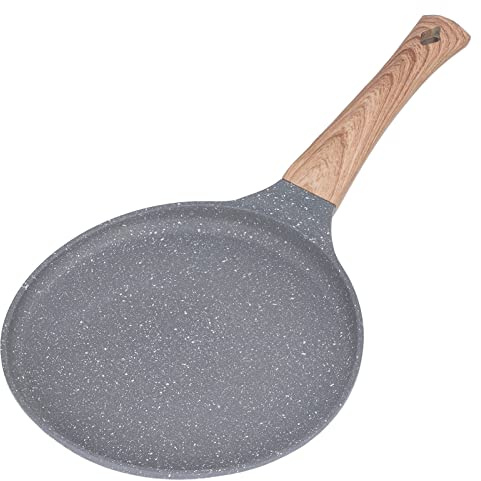 Gjutjärn comal för majs tortillas - non-stick stekpanna i aluminium med platt botten - grå