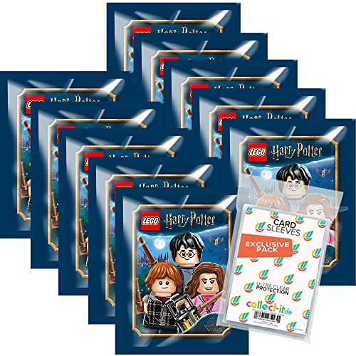 collect-it.de MY HOME OF CARDS + TOYS Exklusive Aufbewahrungshüllen im Bundle mit Lego Harry Potter - Reise in die Zauberwelt - Sammelsticker - 10 Tüten