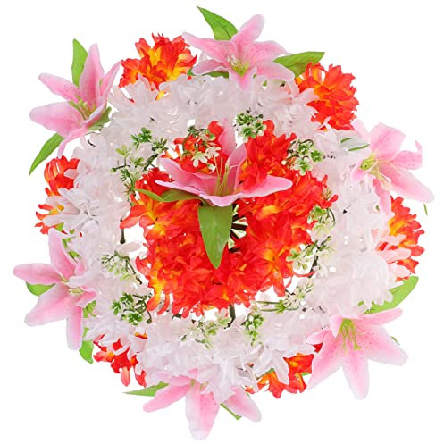 Yardwe Guirnalda Flores Artificiales De Cementerio Arreglos para Tumbas Funeraria Falsa Ramo Conmemorativo De Ataúd Flores Cementerio Delicado Flor De Seda Decoraciones