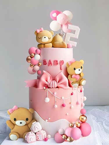 JeVenis Luxury Big Teddy Bear Cake Decorazione Orsacchiotto Decorazione Torta di compleanno orsacchiotto Decorazione torta baby shower Decorazione Torta Bambina Decorazione