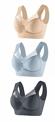 Staples - Brasier senza spalline in pizzo intimo sottile laterale pieghevole con petto regolabile, 2 o 3 pezzi, V, XXX-Large