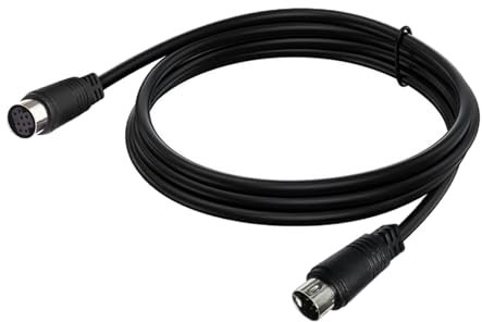 Wilgure Câble vidéo S de qualité supérieure 9 broches DIN mâle vers femelle - Câble vidéo S pour la surveillance du projecteur et des récepteurs vidéo