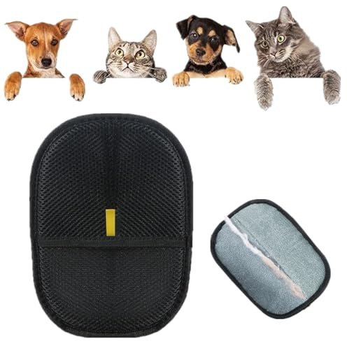 1PCS Pet Grooming Gloves，Dog Washing Gloves, Cat Grooming Glove，Static Removal Gloves Pet Hair Reusable Pet Hair Remover Gloves，Versatile Grooming Gloves for Grooming, Deshedding, Washing (one black)