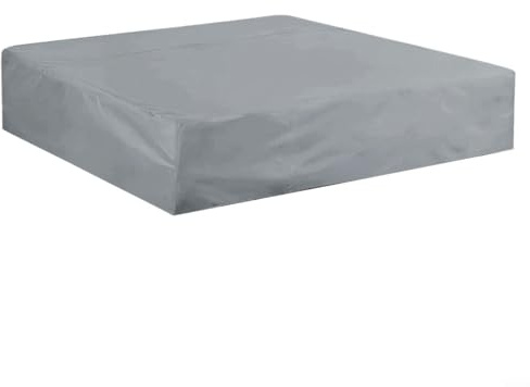 Poolöverdrag 220 x 220 x 30 cm fyrkantigt skyddskåpa väderbeständigt vattentätt spa-skydd för utomhus trädgård pool