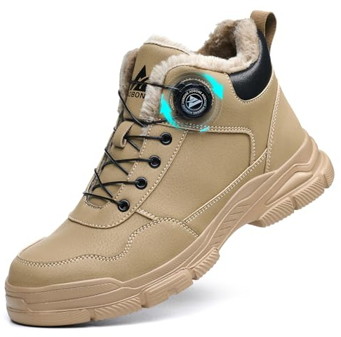 Zapatos de Trabajo para Hombre Zapatos de Seguridad Mujere Invierno Antideslizantes Botas de Seguridad Ligeros Punta de Acero Botas de Trabajo Impermeable