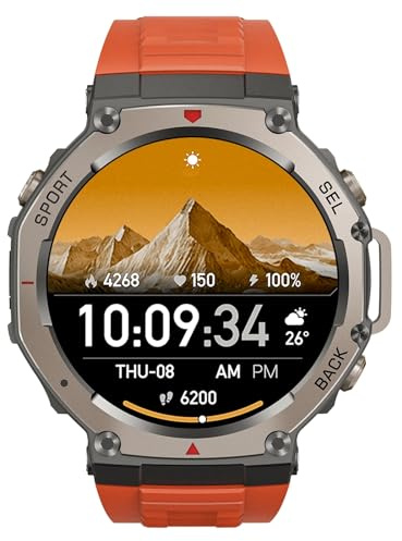 Mivrass GPS Sports Smartwatch Montre Connectée Homme Femme, 1.3 Écran Tactile, 15 Jours Autonomie, GPS Intégré, 100+ Modes Sport, IP68 Étanche, Mesure Fréquence Cardiaque/Stress/Sommeil/SpO2