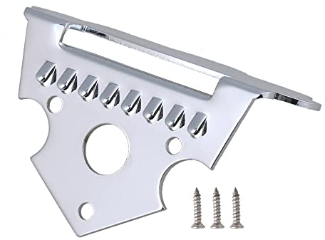 BQLZR 60 x 50mm Silver Zinc Alloy Mandolin Tailpiece Parts for 8 String Mandolin Guita