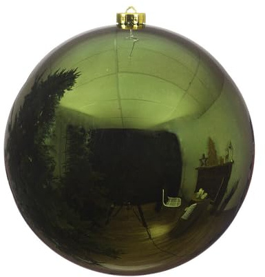 Große Weihnachtskugel 20 cm Grün Wetterfeste XL Christbaumkugel Außen und Innen