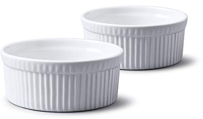 WM Bartleet & Sons 1750 TSET38 Set of 2 Traditional Porcelain Ramekins 11.5cm Diameter– White