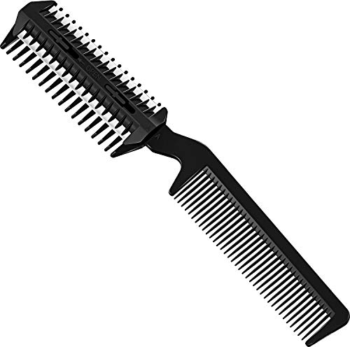 Pettine per tagliare i capelli a doppia faccia pettine per diradamento dei capelli, pettine per depilazione a doppio bordo, forbici per taglio sottile o taglio, styling, parrucchiere