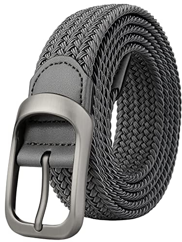 Drizzte Gürtel Übergröße Herrengürtel Männer Arbeits Stretchgürtel Stoffgürtel Grau 140cm