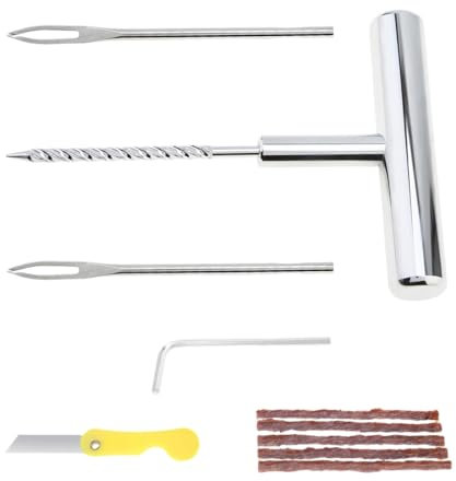 Kit de réparation de crevaison Voiture, Outils de réparation de pneus Lourds et Ensembles de réparation de pneus pour Voitures, pour Moto, VTT, Jeep, Réparation de Perforation de Pneu Plat