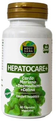 Hepatocare+ - 60 Cápsulas Vegetales | Cardo Mariano, Desmodium, Colina y Vitamina C | Confort Hepático | Complemento Alimenticio Vegano y Sin Gluten