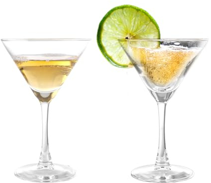 ASelected Set of 2 Martini Glasses 190 ml Cocktail Glasses Espresso Martini Stem Champagne Glasses for Cocktails Gin Wine for Celebrations Restaurant Parties