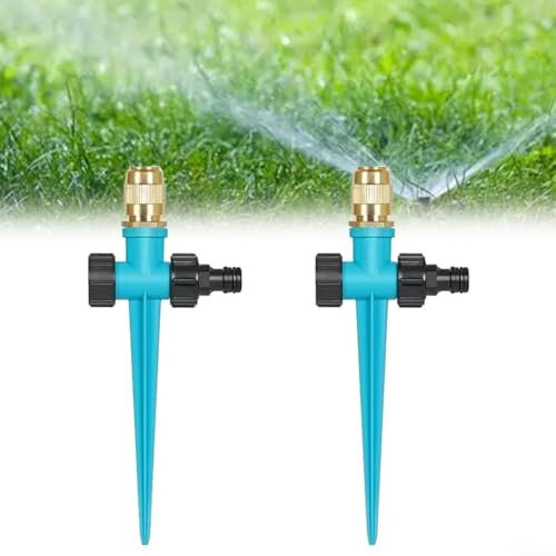 Impulse Lot de 2 arroseurs de jardin automatiques à 360° en métal robuste à 60 degrés