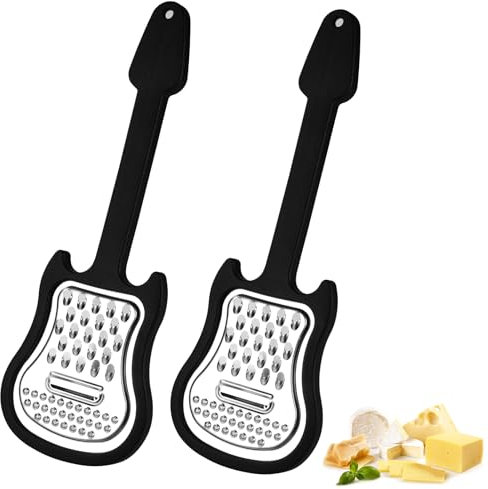 Lyreh 2pz Grattugia per Formaggio Manuale, Grattugia in Acciaio Inox con Manico Multifunzionale a Forma di Chitarra Affettatrice da Cucina Zester per Formaggio, Verdure, Frutta, Insalata