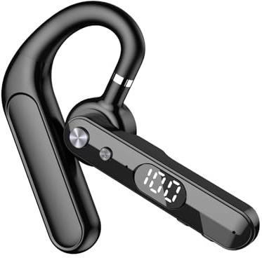 Freisprech-Bluetooth-Ohrhörer, kabellos, Einzelohr, Trucker-Fahrer-Headset mit Geräuschunterdrückung, Mikrofon, offene Ohrhörer, IPX6, wasserdicht, Ohrstück für Business, Arbeit, Autofahren