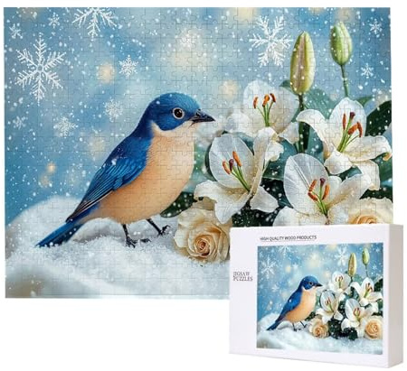 Puzzles 4000 Pieces for Adults jigsaw Puzzles for Adults 4000 Piece Puzzle Challenging & Brainteasing Educationa Game for The Whole, Gifts for Women Men, jigsaw Puzzle Theme: (Lily Flower Bird) h29