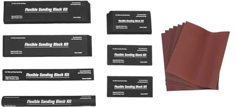 Acouto 7ST Slipblock Kit, Svart Flexibel EVA Auto Body Sandpappers Block Rektangel Handhållen Slipplatta för Billackering Av Träbearbetningsprojekt